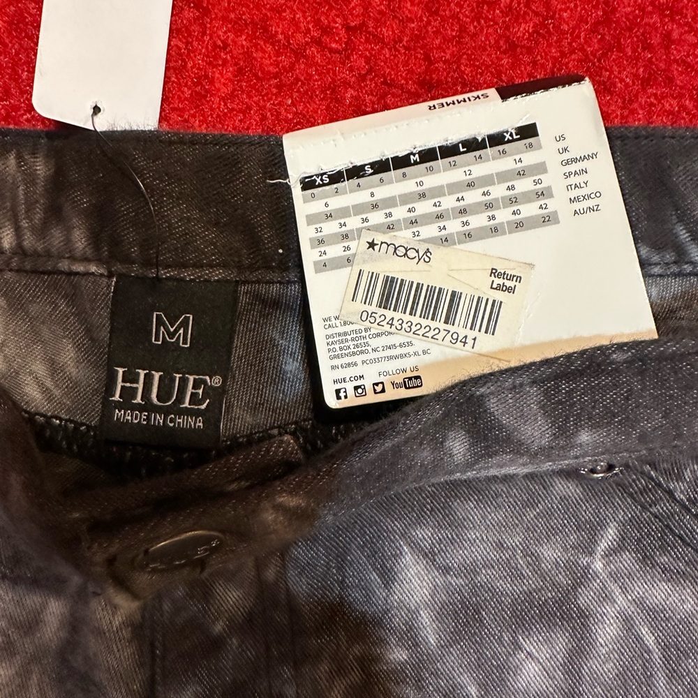HUE Charcoal & Black Tye Dye Denim Pants - BNWT